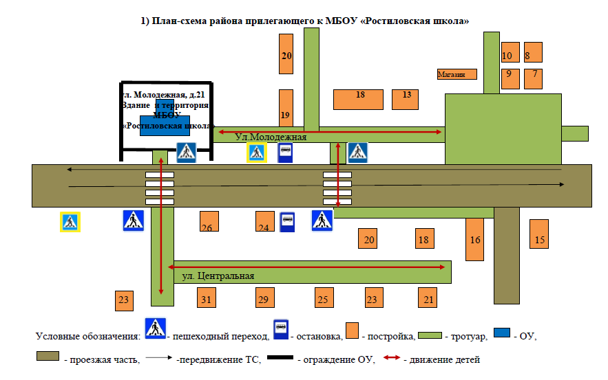 Схема проезда к МБОУ &amp;quot;Ростиловская школа&amp;quot;